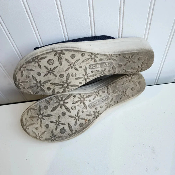 Fly Flot Slip Anti Shock On Sandals Navy Blue Women's Genuine Leather 40 Italy 9 - Picture 7 of 9